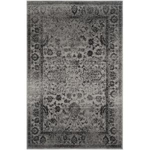 Vintage gris/negro alfombra 185 x 275