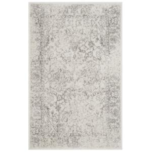 Vintage marfil/plata alfombra 75 x 180