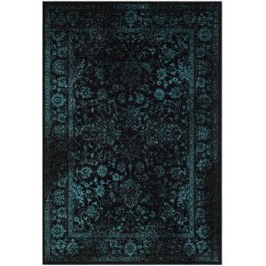Vintage negro/azul alfombra 155 x 230