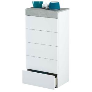 Cómoda chifonier Tekkan Blanco Artik (Blanco Mate) - Gris C…