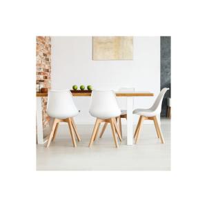 Idmarket - Juego de 4 sillas de comedor blanco sara
