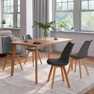 Juego de 4 sillas de comedor escandinavas sara gris oscuro