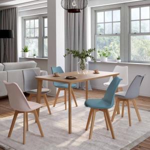 Lote de 6 sillas escandinavas sara, mezcla de rosa pastel,…