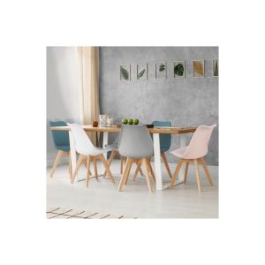 Idmarket - Juego de 6 sillas de comedor rosa pastel, blanco…