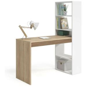 Duehome - Mesa de escritorio con estantería Duplo Blanco Ar…