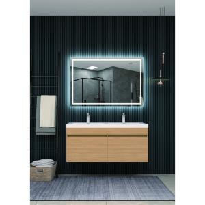 Espejo baño cuadrado luz frontal Holanda 120x80 - LEDIMEX