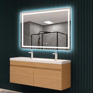 Espejo baño cuadrado luz frontal Holanda 120x80 - LEDIMEX