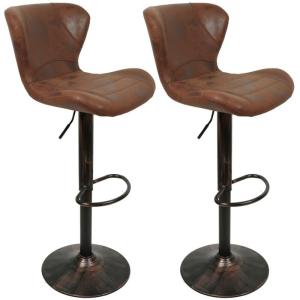 Oobest - Juego de 2 Taburetes de bar de piel sintética Tabu…