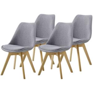 Hobag - Juego de cuatro sillas escandinavas bims gris claro…