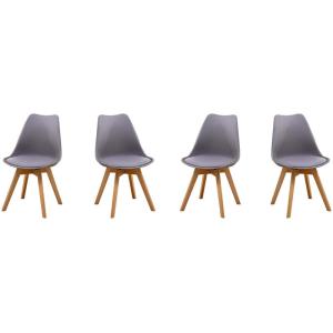 Hobag - Juego de cuatro sillas escandinavas vlsy grises - G…