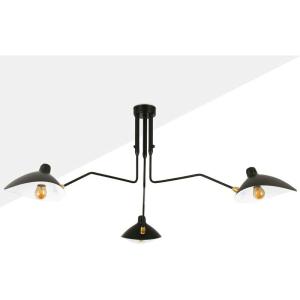 Lámpara de techo de diseño "Muller" - 3xE27 Negro - Negro