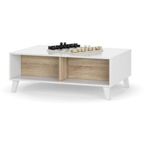 Mesa de centro elevable Zaiken Plus Blanco - Roble Canadian…