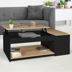 Mesa de centro elevable elea con estuche de madera efecto h…