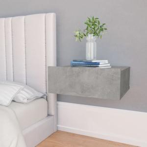 Mesitas de noche flotantes 2 ud madera ingeniería gris horm…