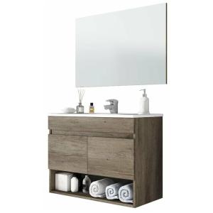 Duehome - Mueble de baño con espejo Cotton 2 puertas Nordik…