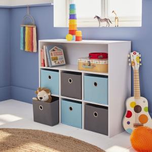 Mueble con almacenaje para niño, blanco - Camilo - con 7 co…