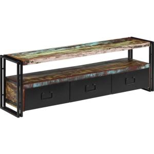 Mueble para tv de madera maciza reciclada 120x30x40 cm