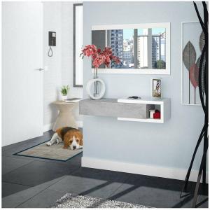 Mueble recibidor Zoe en gris cemento.