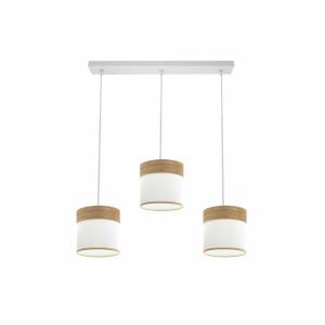 Fabrilamp - Regleta Cloe 3xe27 Blanco/blanca-madera Clara R…