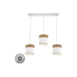 Regleta Cloe 3xe27 Blanco/blanca-madera Clara Regx60x16 cm