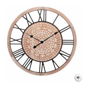 Reloj de pared decorativo de madera/metal 70cm