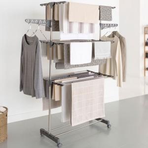 Maxima tendedero plegable de acero inoxidable gris H.145 cm