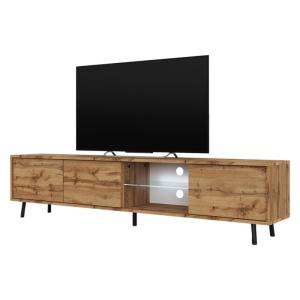 Galhad - Mueble tv - 175 cm ancho - roble wotan - iluminaci…