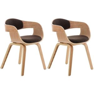 CLP - Set de 2 sillas de comedor Kingston de tela y madera…