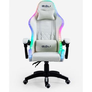 Silla gaming blanca silla LED reclinable ergonómica Pixy Pl…