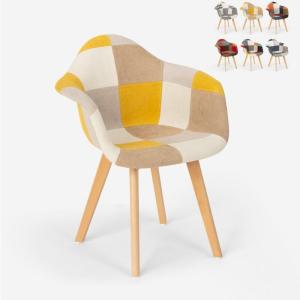 Sillón de patchwork de diseño nórdico, salón, cocina, estud…