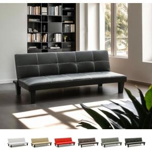 Sofá cama 3 plazas cuero polipiel Topazio pronto letto - Ne…