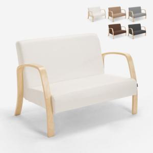 Sofá de madera y tela para sala de espera y estudio de dise…