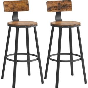 Vasagle - Juego de 2 Taburetes Altos, Silla de Bar con Resp…
