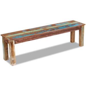 Banco 160x35x46 cm de madera reciclada sólida