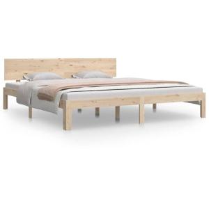 Estructura de cama madera maciza 180x200 cm vidaXL - Marrón