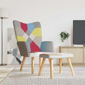 Silla de relajación con reposapiés tela patchwork Vidaxl 50…