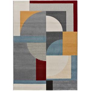Adra 12642 - Alfombra moderna multicolor Estilo Mondrian