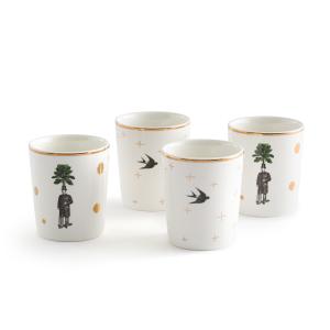 Lote de 4 tazas de porcelana