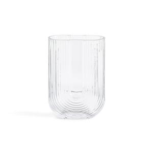 Jarrón de cristal estriado, al. 23,5 cm, Glasbo