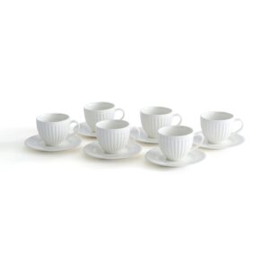 Lote de 6 tazas de café y platitos, Jewely