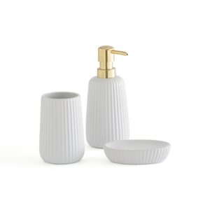 Set de baño efecto suave y estriado Sebon
