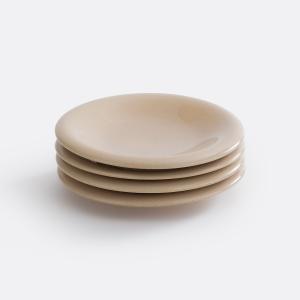 Lote de 4 platos de postre, cerámica gres esmaltada, Toria