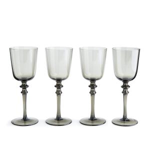 Juego de 4 copas de vino de cristal ahumado, Venelli