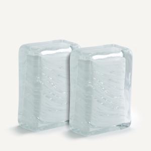 Lote de 2 sujetalibros de vidrio, Diafani