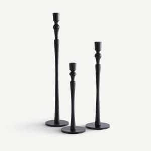 Lote de 3 candelabros de aluminio fundido, Elans
