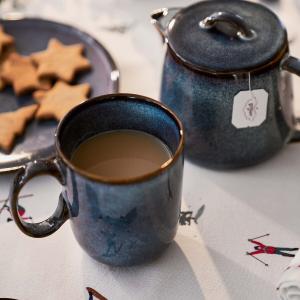 Lote de 6 mugs de gres, Onda