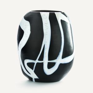 Jarrón de vidrio soplado a mano, al. 26,5 cm, Neza