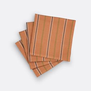 Juego de 4 servilletas de algodón con estampado a rayas, Ho…