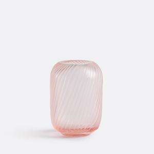 Jarrón de cristal rayado H13 cm, Azea