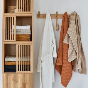 Toalla de baño de algodón efecto nido de abeja, Tifli